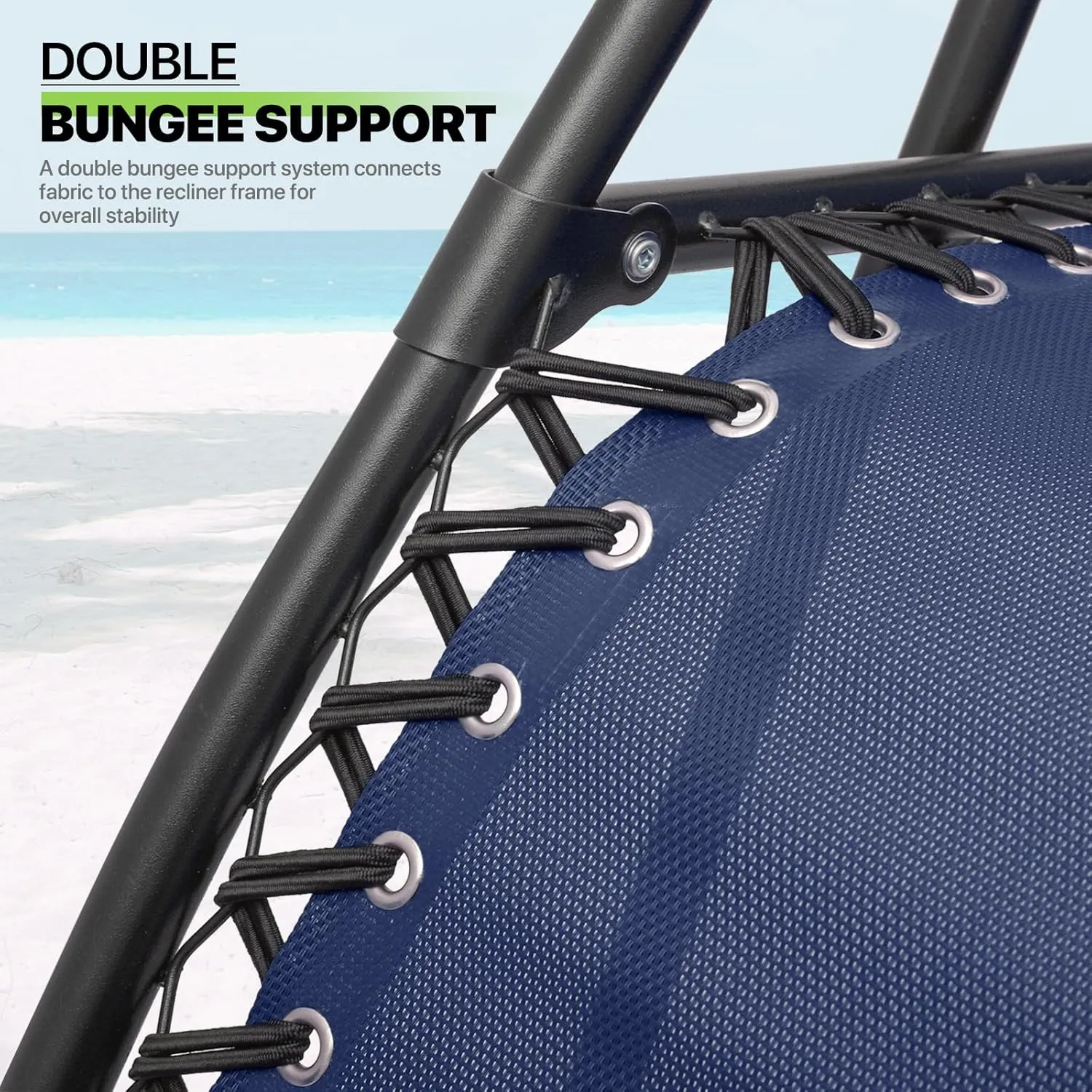 Magshion 29-Inch Zero Gravity Lounge Chairs Set of 2 with Cup Holder Tray, XL Patio Recliner Chair Foldable Outdoor Anti-Gravity Chairs, Navy Blue(330lb Weight Capacity)
