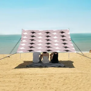 Manta Stingray Fish Beach Canopy Tent Anti-UV & Wind Resistant, Camping Sun Shelter Easy Setup Portable,Outdoor Shade Tents with Sandbags,Sand Shovels,Ground Pegs & Stability Poles