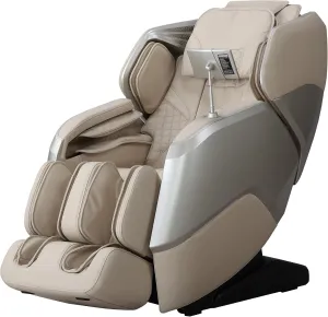 Massage Chair Full Body 4D Zero Gravity Chair SL Track with Heat Calf Rollers AI Voice Control Body Scan Bluetooth Massage Office Chairs, Beige