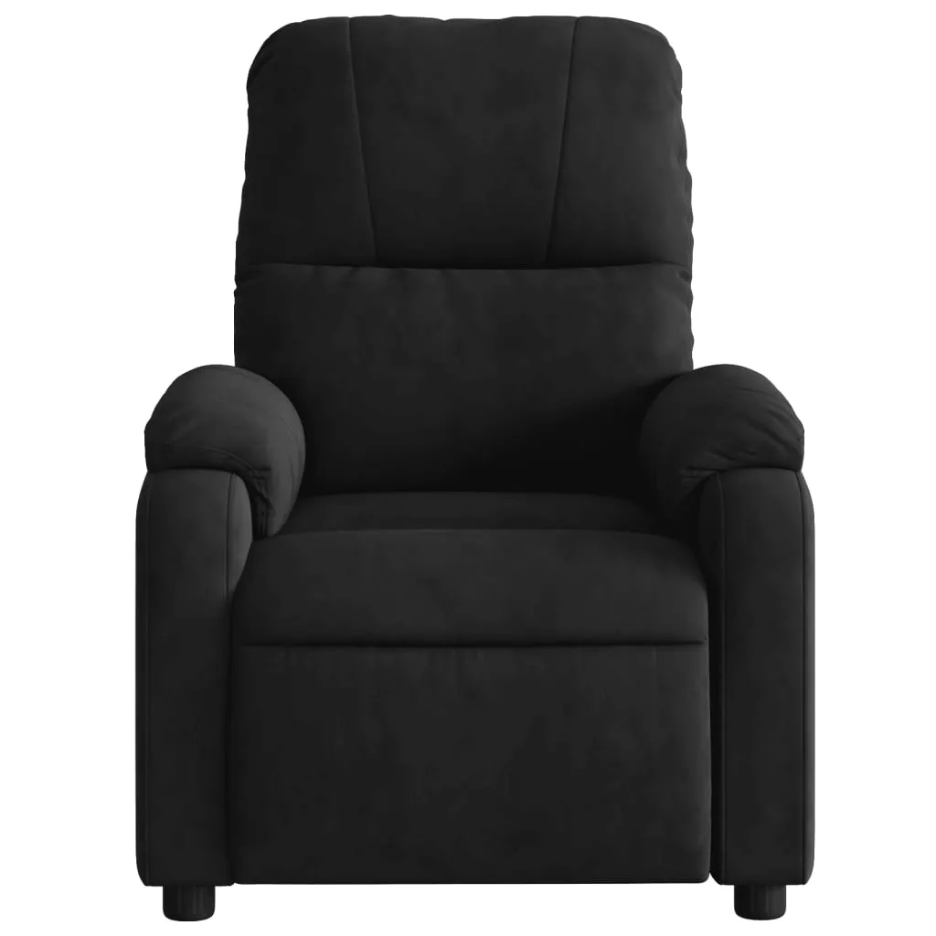 Massage Recliner Chair Black Microfiber Fabric