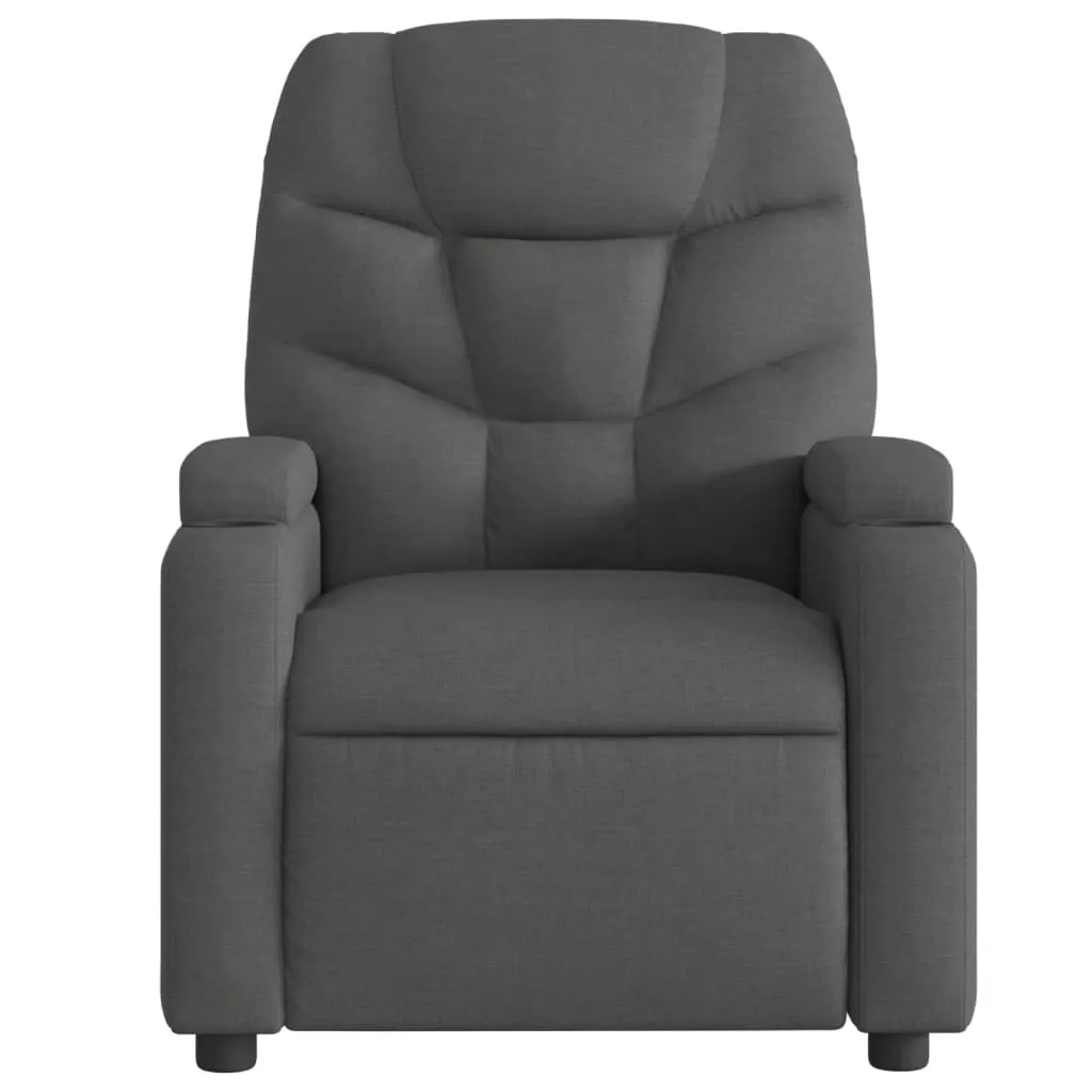 Massage Recliner Chair Dark Gray Fabric