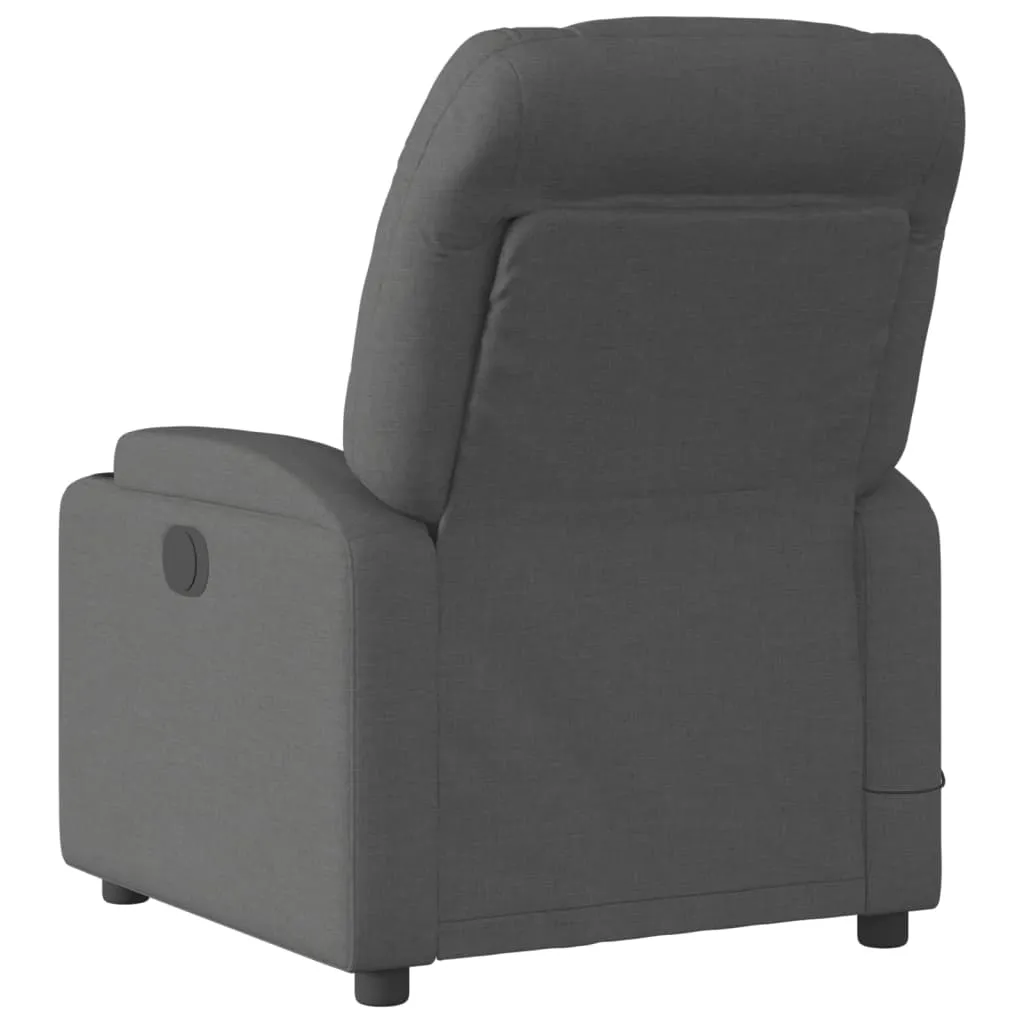 Massage Recliner Chair Dark Gray Fabric