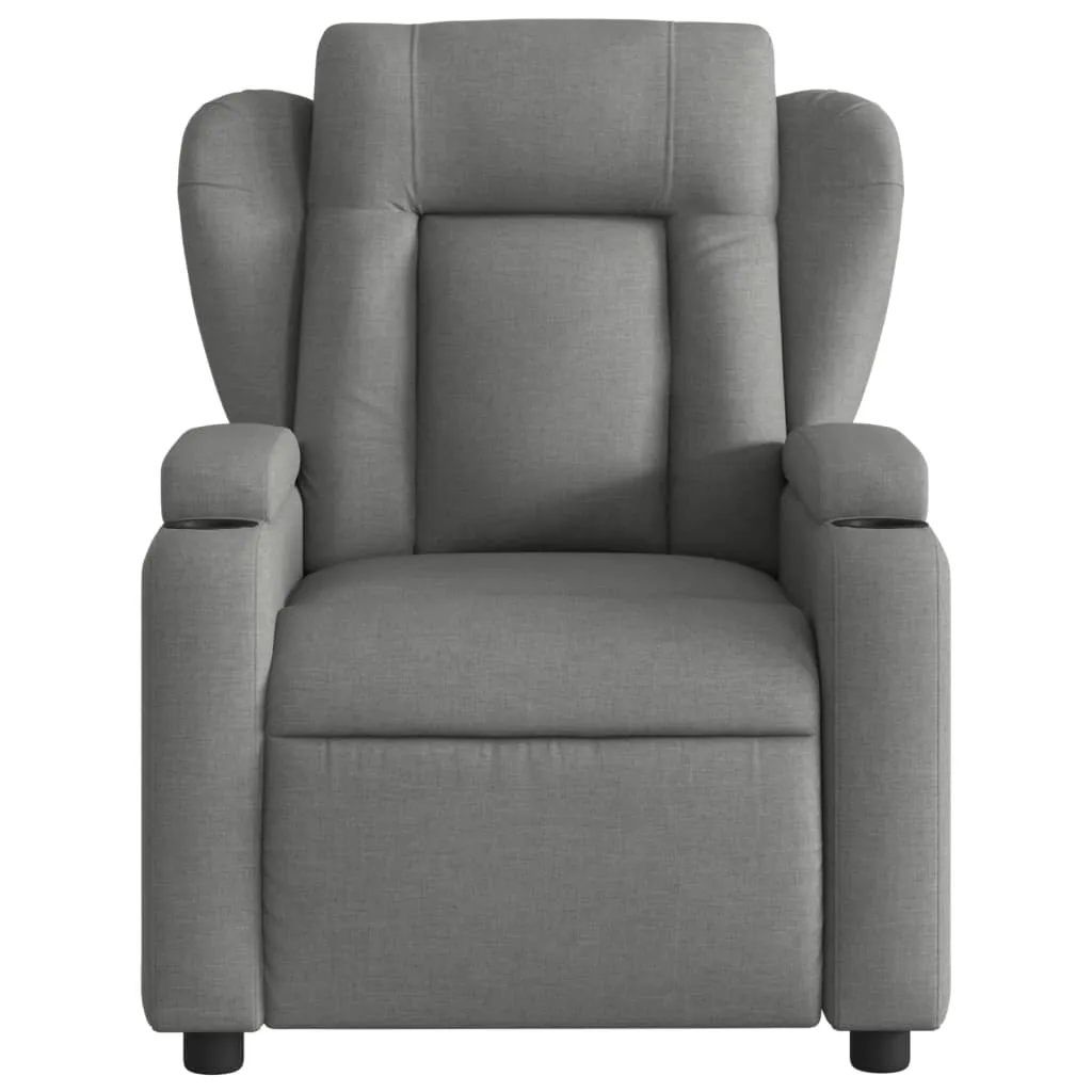 Massage Recliner Chair Dark Gray Fabric