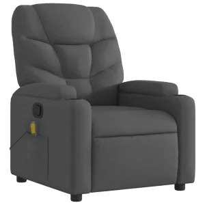 Massage Recliner Chair Dark Gray Fabric