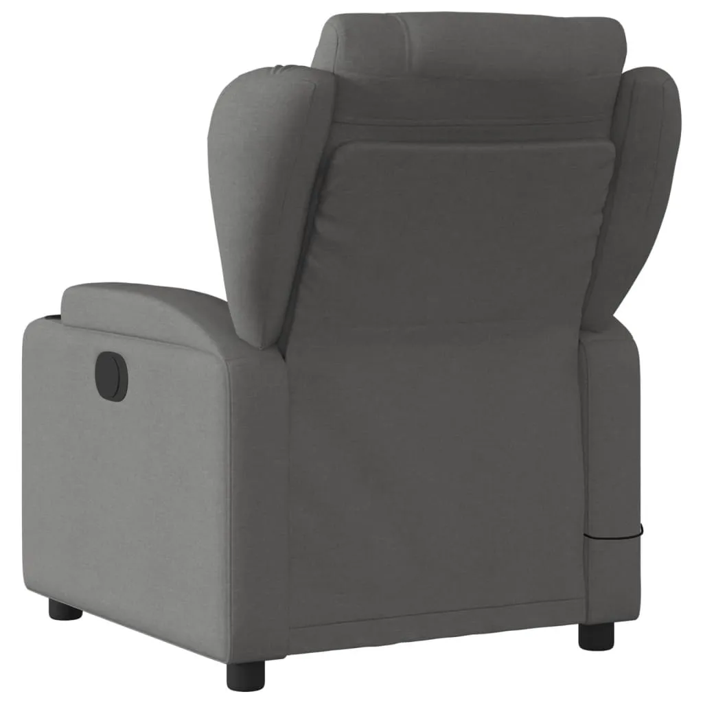 Massage Recliner Chair Dark Gray Fabric