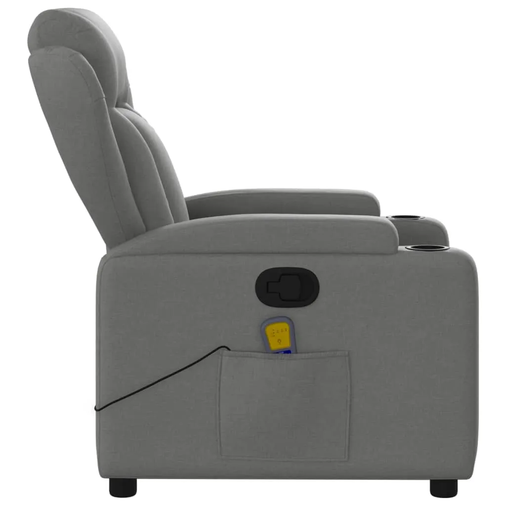 Massage Recliner Chair Dark Gray Fabric