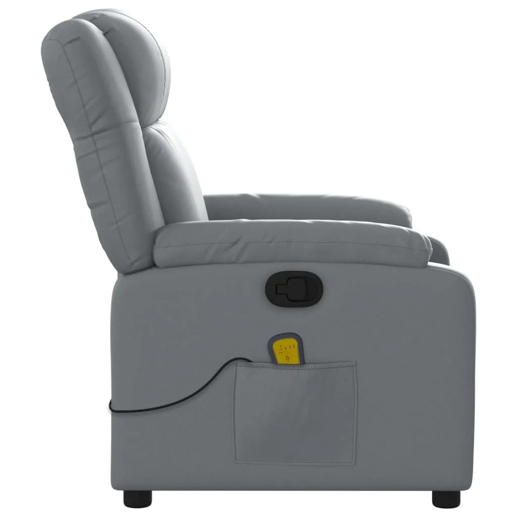 Massage Recliner Chair Gray Faux Leather