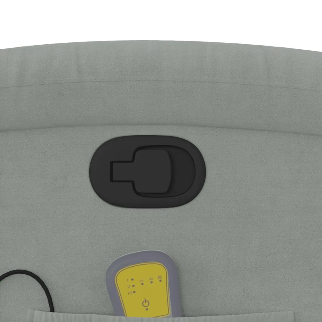 Massage Recliner Chair Light Gray Velvet