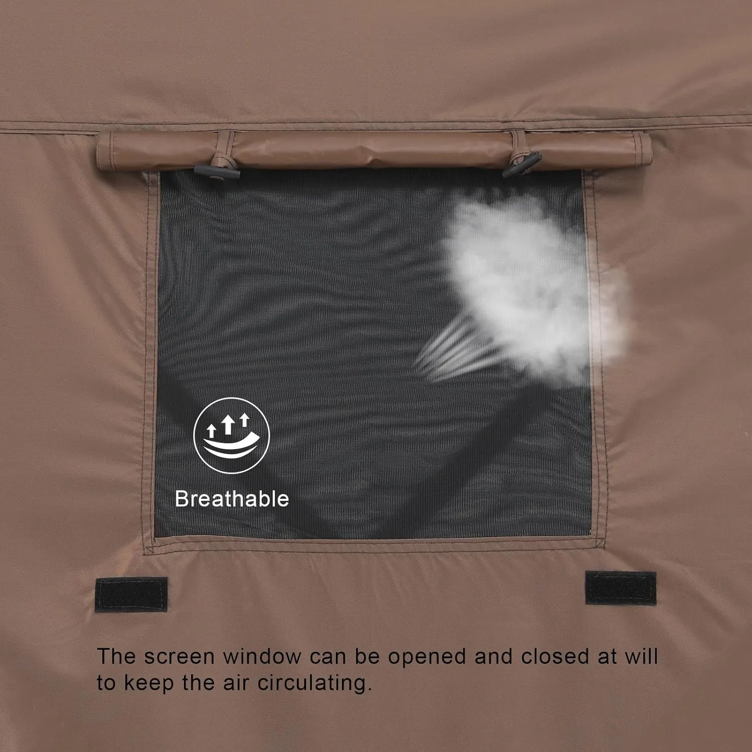 MASTERCANOPY Escape Shelter Side Panel with Window (10x10,Coffee)
