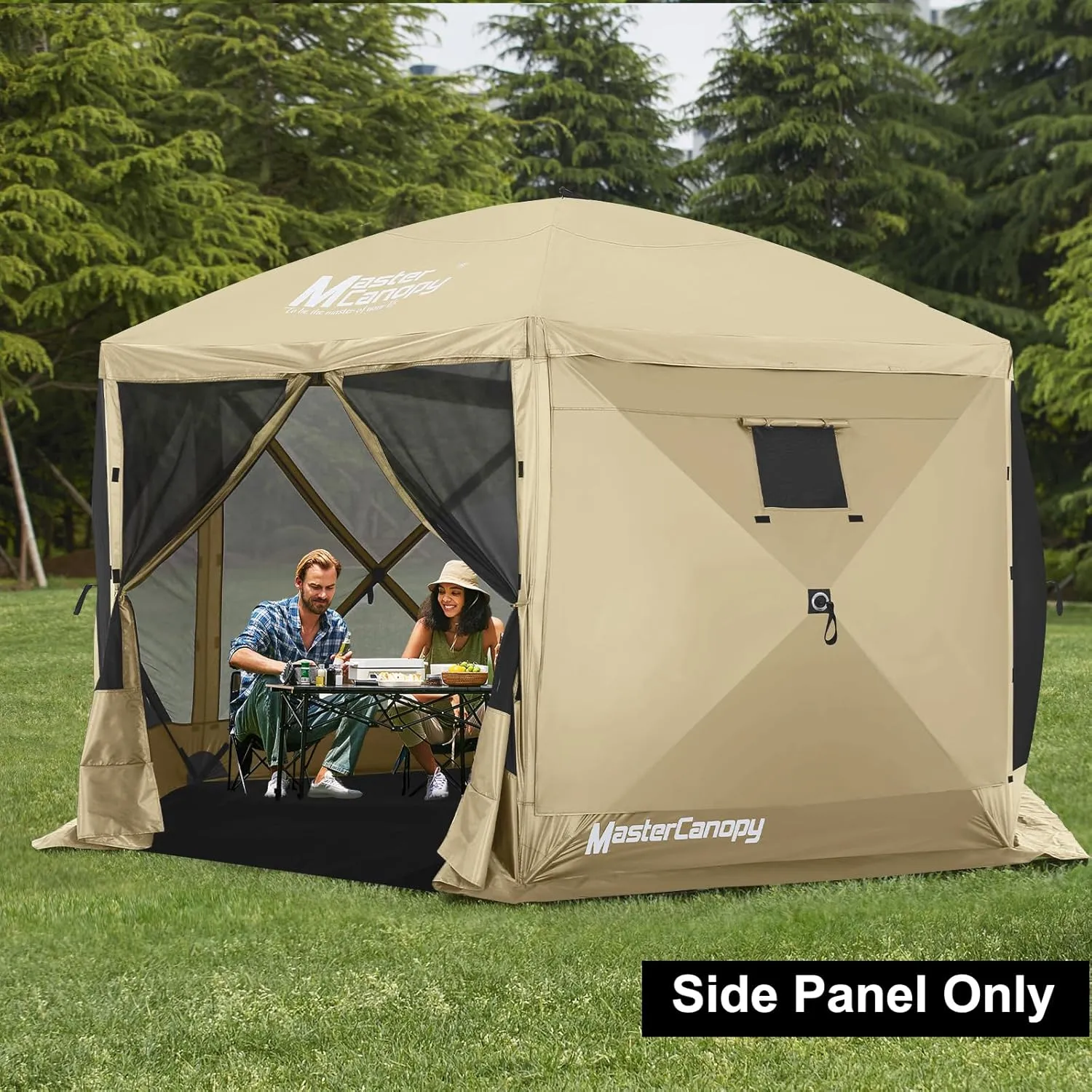 MASTERCANOPY Escape Shelter Side Panel with Window (12x12,Beige)