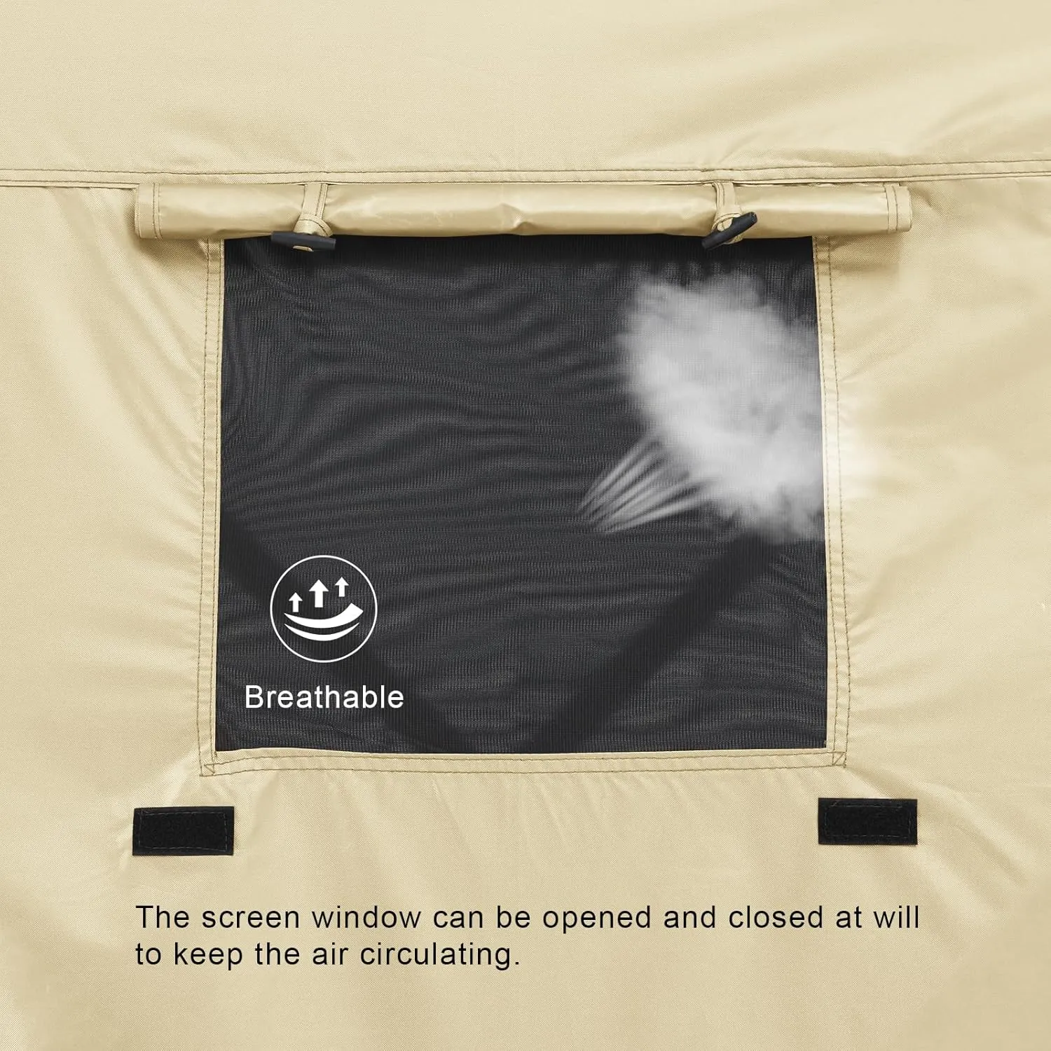 MASTERCANOPY Escape Shelter Side Panel with Window (12x12,Beige)