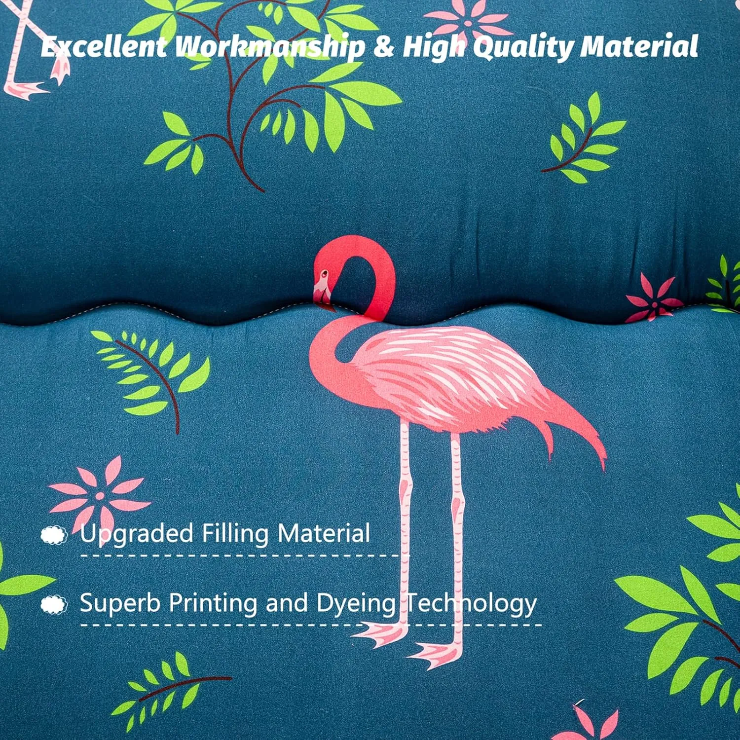 MAXYOYO Flamingo Japanese Floor Mattress Futon Mattress Boys Girls Foldable Bed Camping Mattress Floor Lounger Bed Couches and Sofas Mattress Topper Full Size