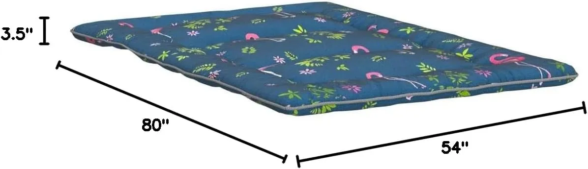 MAXYOYO Flamingo Japanese Floor Mattress Futon Mattress Boys Girls Foldable Bed Camping Mattress Floor Lounger Bed Couches and Sofas Mattress Topper Full Size