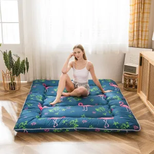 MAXYOYO Flamingo Japanese Floor Mattress Futon Mattress Boys Girls Foldable Bed Camping Mattress Floor Lounger Bed Couches and Sofas Mattress Topper Full Size