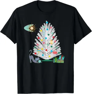 MCM Mid Century Modern Christmas Cat Mens Girls Womens Teen T-Shirt