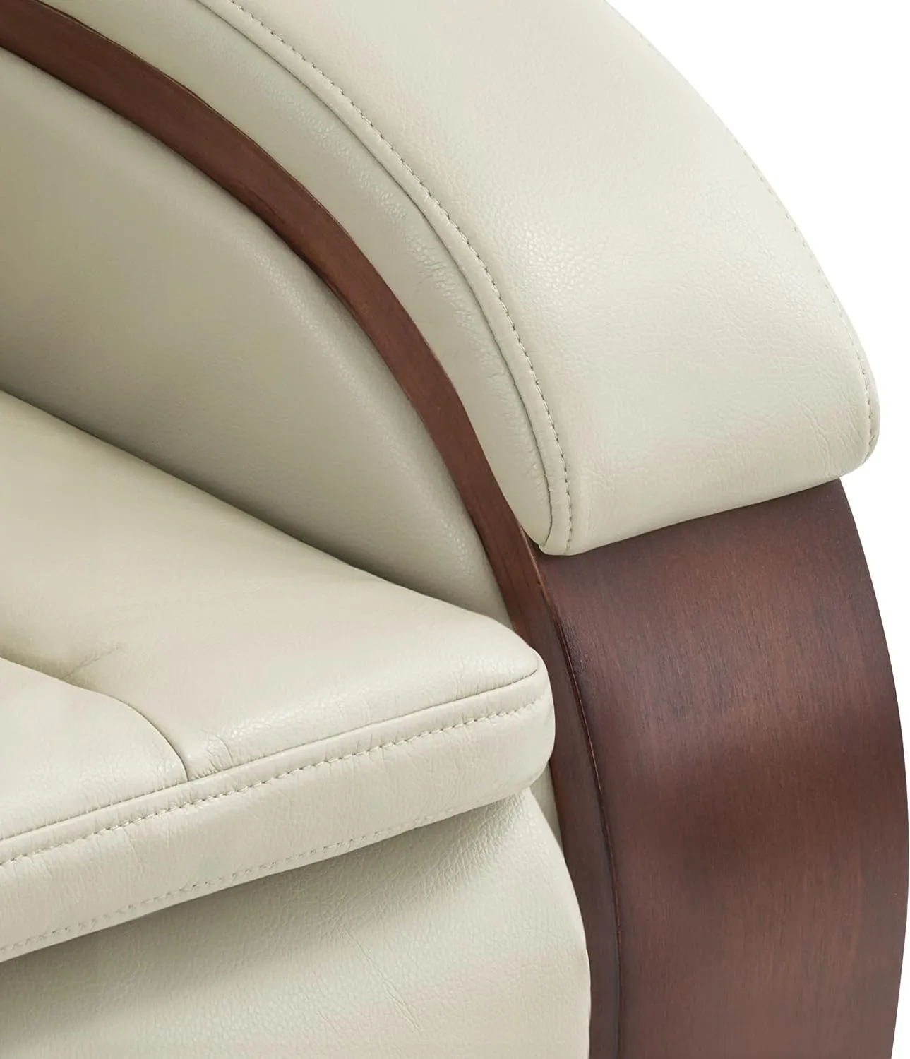 MCombo Power Lift Recliner Chair Sofa with Massage and Heat, Adjustable Headrest for Elderly People, Solid Wood Armrest, USB Ports, Side Pockets, Faux Leather 7917 (Cream White, Medium)