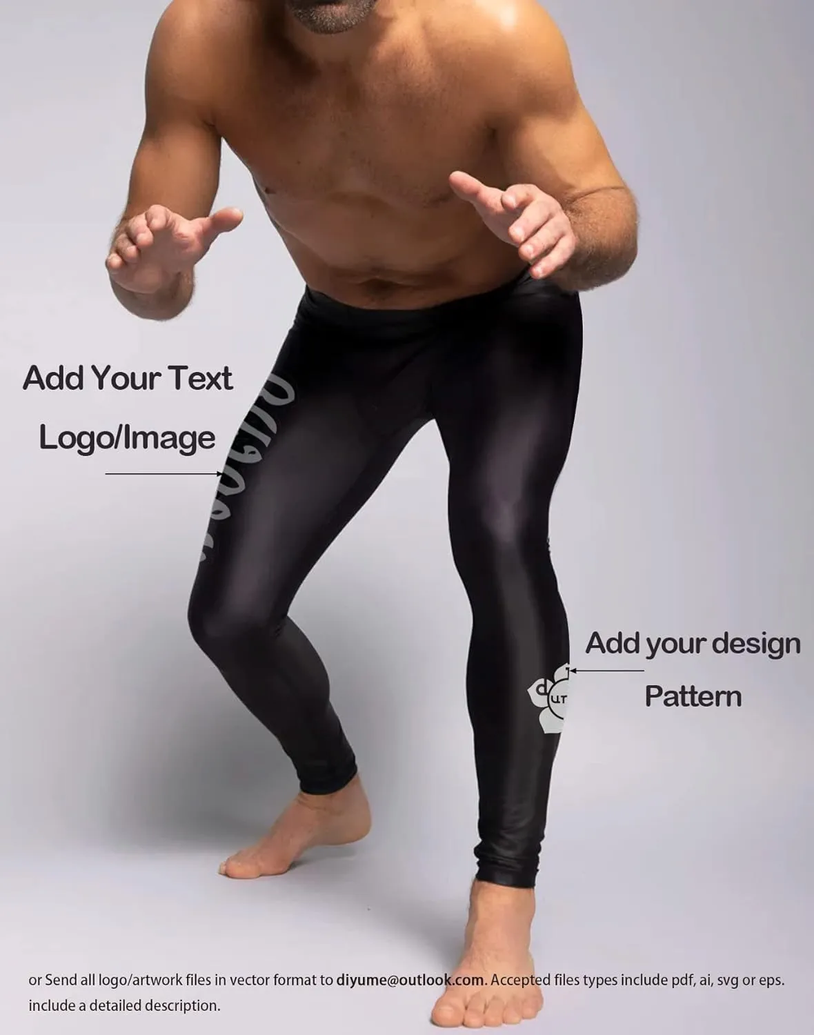 Men‘s Camo Samurai Jiu Jitsu Spats Compression Pants Multi-Sport