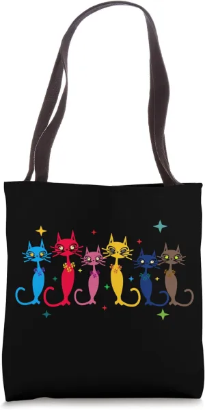 Mid-Century Modern Look Cats 50s 60s Style Vintage Retro Tote Bag