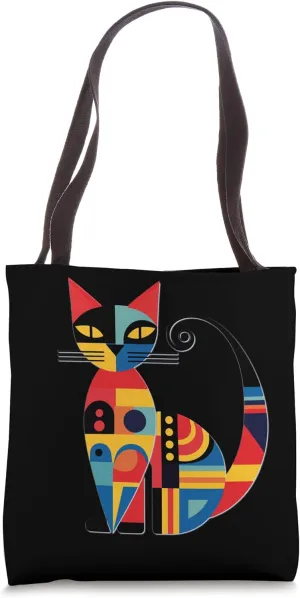 Mid-Century Retro Vintage Modern Look Cats 50s 60s Style Tote Bag