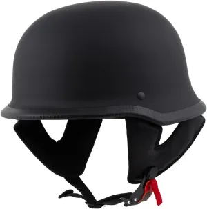 Milwaukee Helmets MPH9740DOT Motorrad DOT German Style Matte Black Half Face Motorcycle Bikers Helmet - X-Large
