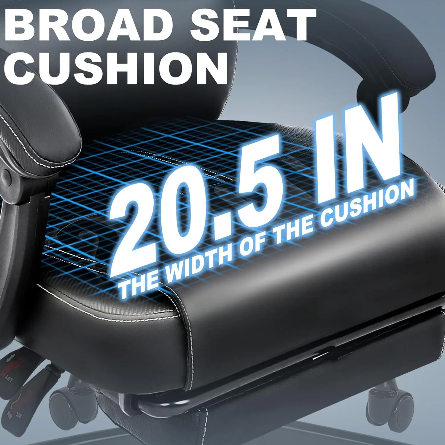 Misolant Big and Tall Office Chair with Footrest, High Back Desk Chair with Linkage Armrest, 90-155° Recline Executive Computer Chairs with Adjustable Height for Home
