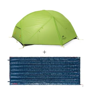 Mongar 2P Double Layer Camping Tent Plus CWM400 Ultralight Sleeping Bag