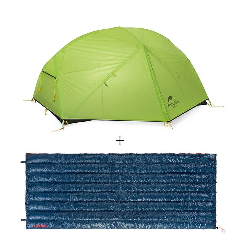 Mongar 2P Double Layer Camping Tent Plus CWM400 Ultralight Sleeping Bag