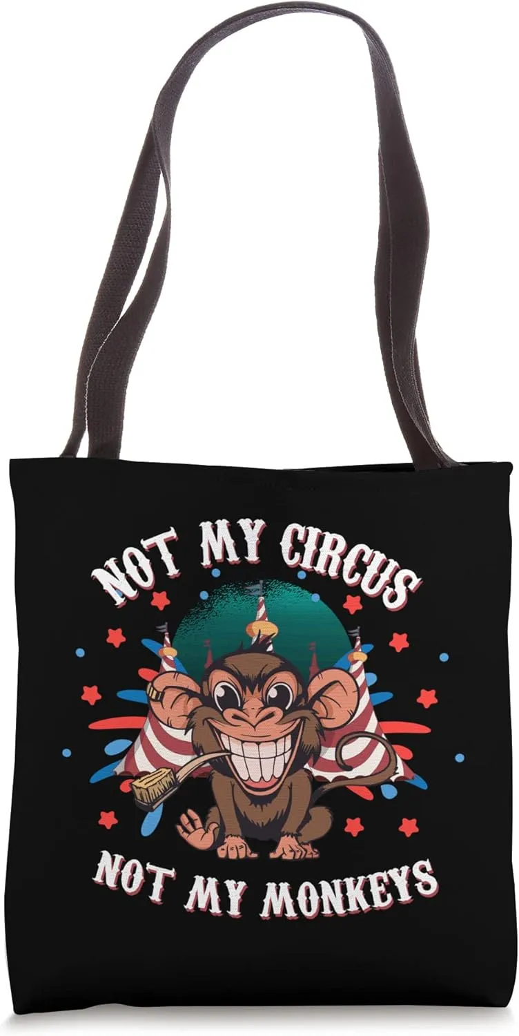 Monkey Circus Zookeeper Showman Funny Ape Chimpanzee Tote Bag