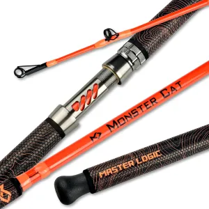Monster Catfish Rod, 1 Piece 7’ Glow in The Dark Catfishing Casting Rods Durable S-Glass and Carbon Graphite Catfish Fishing Pole Super Grip with EVA Foam Medium Heavy