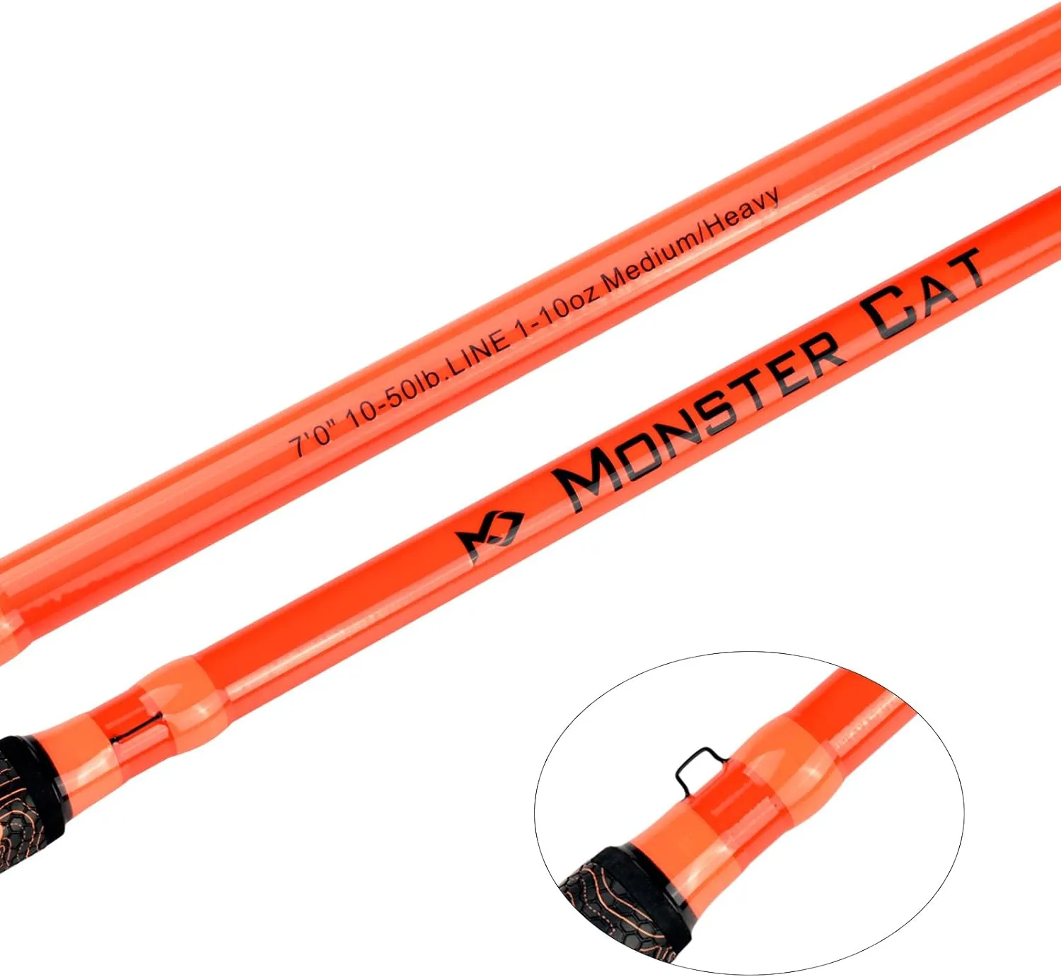 Monster Catfish Rod, 1 Piece 7’ Glow in The Dark Catfishing Casting Rods Durable S-Glass and Carbon Graphite Catfish Fishing Pole Super Grip with EVA Foam Medium Heavy