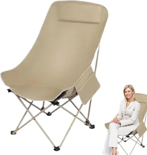 Moon Chair Camping, Portable Beach Chair, Outdoor Gear Seat 91x46x46cm/35.83x18.11x18.11 Inches Breathable Mesh Fabric/Compact & Foldable for Garden Hiking Travel Fishing