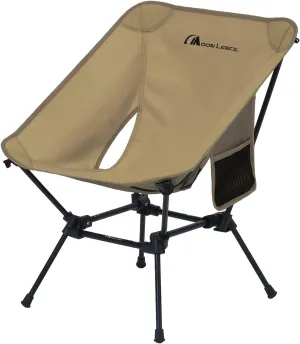 MOON LENCE Portable Camping Chair, Backpacking Chair, Ultralight & Compact, 400 lbs Capacity, for Outdoor Camp, Travel, Beach, Picnic, Hiking (Khaki)