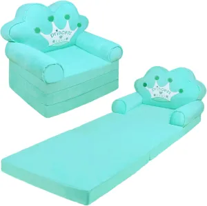 MOONBEEKI Kids Fold Out Couch, Foldable Princess Chair for Toddlers 1-3, Sofa Bed for Kids Folding Toddler Lounger Chair for Bedroom