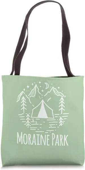 Moraine Camping Rustic Tent Camground Mountains Forest Tote Bag