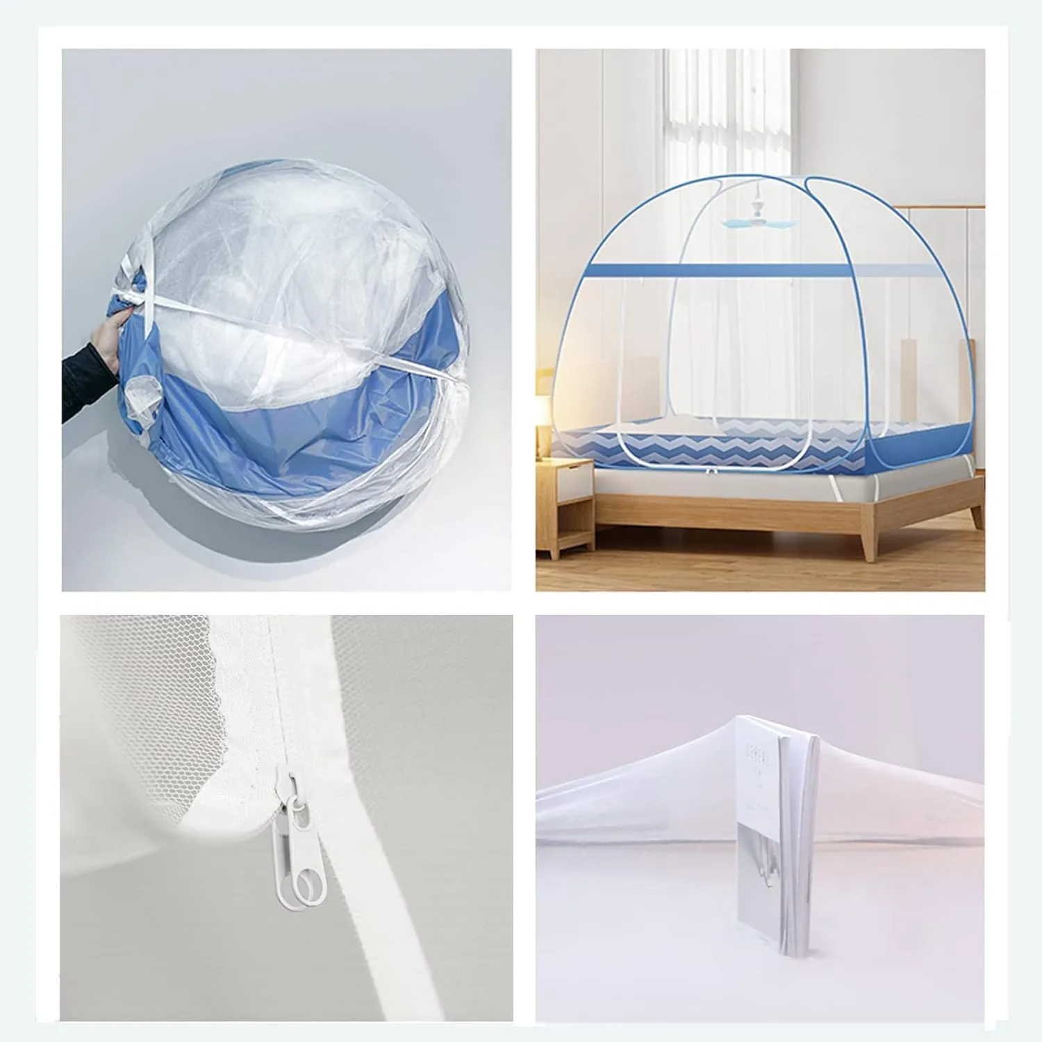 Mosquito Net Tent,Foldable Mosquito Net Bed Canopy,Portable Double Door Mosquito Net,Camping Tent Netting(1.8 * 2.0m)