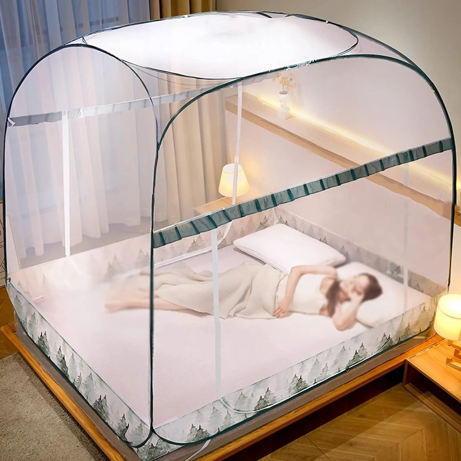 Mosquito Net Tent,Foldable Mosquito Net Bed Canopy,Portable Travel Mosquito Mesh Net,Canopy,Insect Screen(1.5m)