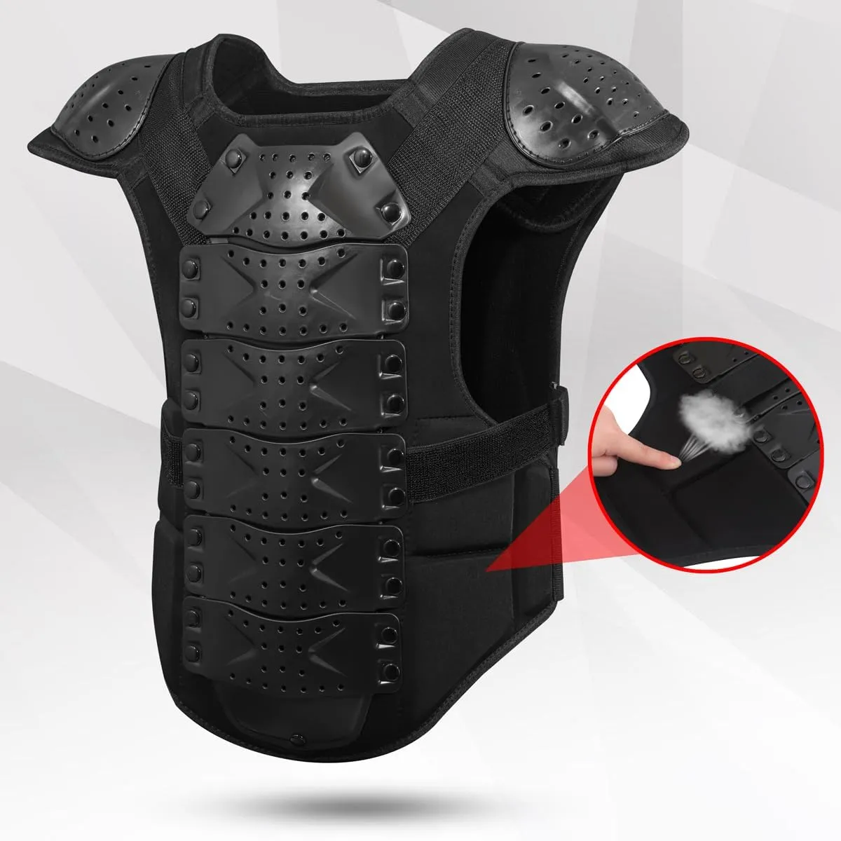 Motorcycle Armor Vest for Men, Dirt Bike Gear Body Armor Vest Chest Protector Motocross Gear, Motorcycle Riding Protective Gear for Off-Road Racing Cycling Skiing