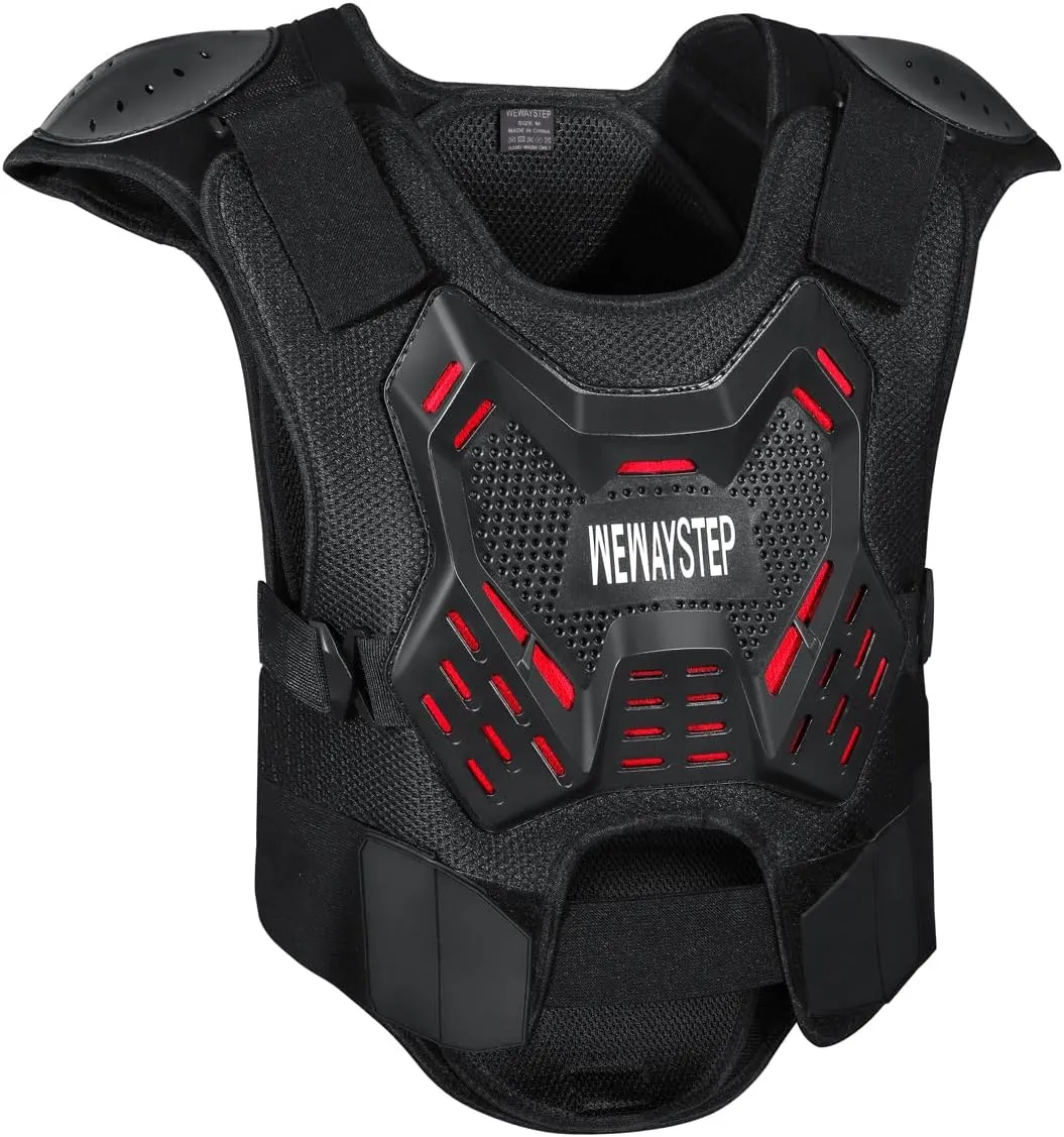 Motorcycle Body Armor Vest Motocross Gear, Dirt Bike Chest Protector for Men Motorcycle Gear Back Protector Off-Road Racing Cycling Adult Safety Gear