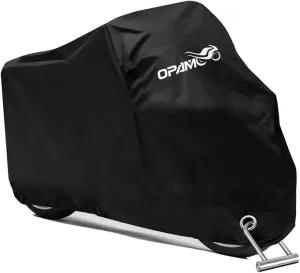 Motorcycle Scooter Cover Waterproof Outdoor - Large Medium XL 250cc 150cc 50cc Scooter Shelter for Harleys All Weather Motorbike Protection with Lock Holes Tear-Proof Heavy-Duty (Black)