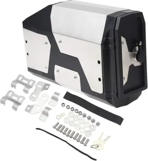 Motorcycle Tool Box,Stainless Steel Gear Tool Box Waterproof Side Boxes Compatible with BMW R1250GS/ADV R1200GS/ADV (Silver)