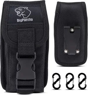 Multitool Sheath w/Flexible Plastic Clip - 5 1/2” Small Multi Tool Pouch for Swiss Army Knife, Flashlight & Small EDC Tools - Waterproof Tool Pouch with Belt Clip w/ 3 Carabiner Hooks