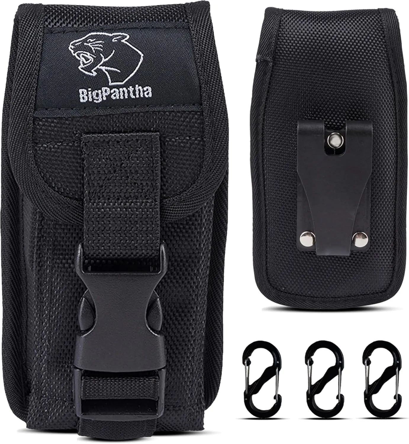Multitool Sheath w/Flexible Plastic Clip - 5 1/2” Small Multi Tool Pouch for Swiss Army Knife, Flashlight & Small EDC Tools - Waterproof Tool Pouch with Belt Clip w/ 3 Carabiner Hooks
