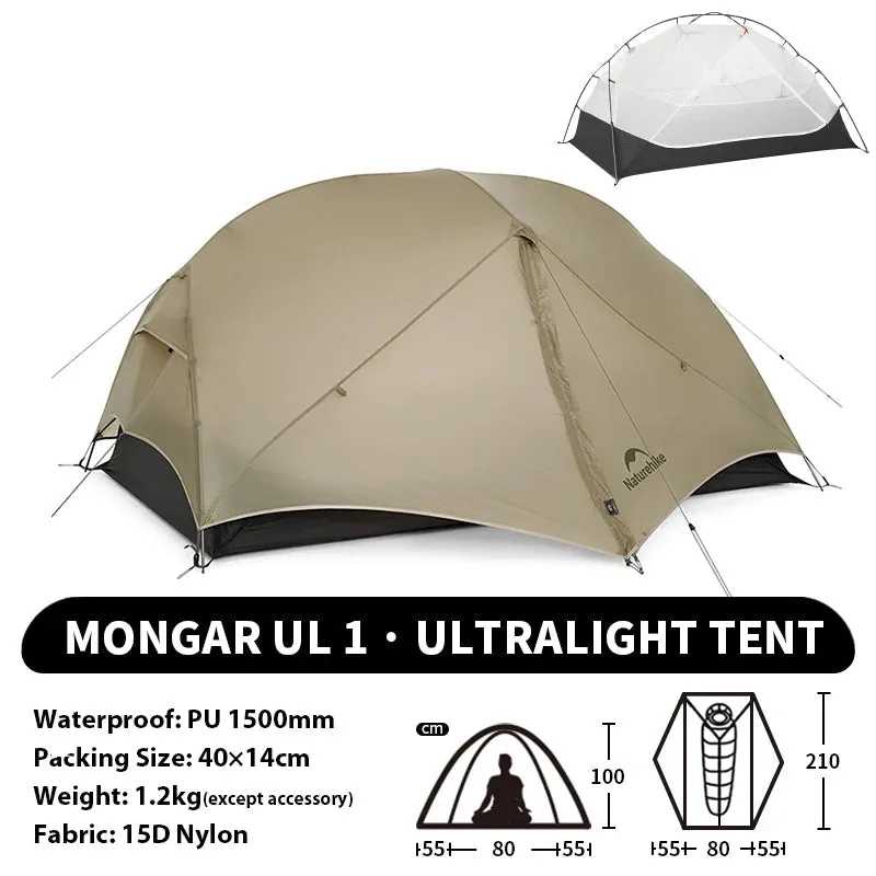 NATUREHIKE Mongar 2 Ultralight Waterproof 2-Person Backpacking Tent for Hiking & Camping