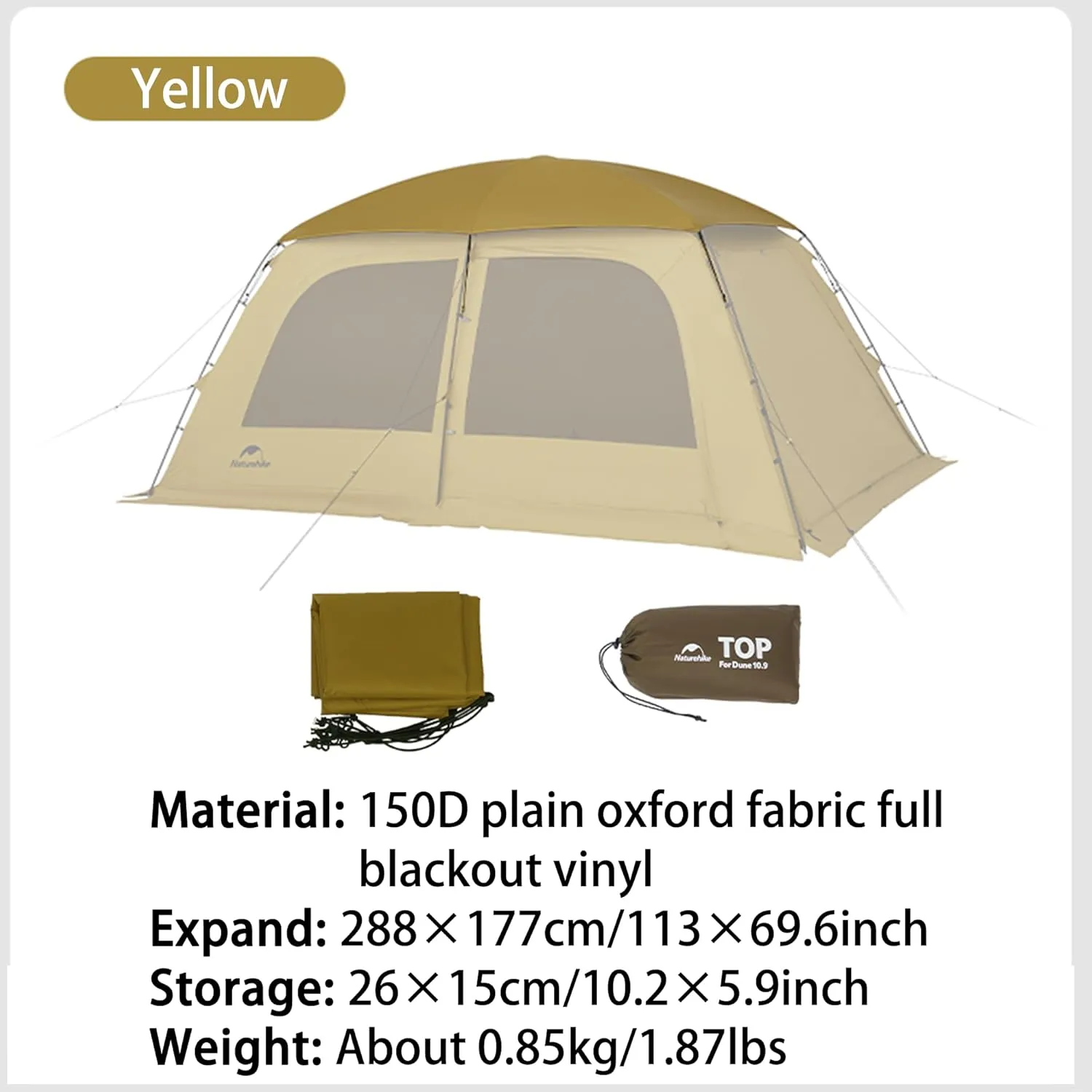 Naturehike7.6 Double Person 4-Seasons Camping Tent, UPF50  Sun Protection Tent with 7001 Aluminum Alloy Poles, PU2000mm  Waterproof Tent for Outdoor Camping,Picnic