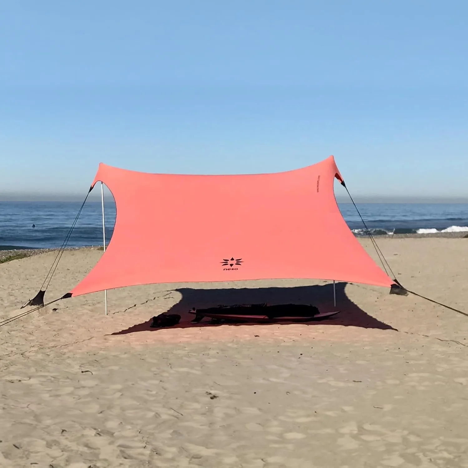 Neso Gigante - Portable Beach Tent - Ideal to Enjoy with Family and Friends - UPF 50 , Water-Resistant, and Lightweight - Coral, 11' x 11'