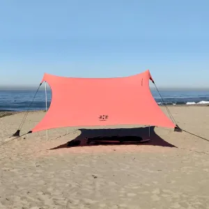 Neso Gigante - Portable Beach Tent - Ideal to Enjoy with Family and Friends - UPF 50 , Water-Resistant, and Lightweight - Coral, 11' x 11'