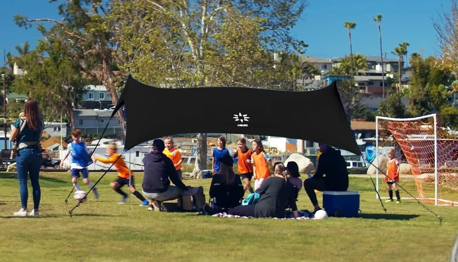 Neso Sidelines Grande : Versatile Sports Sun Shelter, Patented Corners & Poles, 100% Recycled Stakes