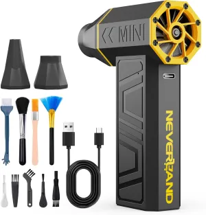 NEVERLAND Rechargeable Compressed Air Duster - 4 Gear Electric Air Duster, 180000RPM Cordless Air Duster Blower, Replace Canned Air Cans Jet Fan for Car Keyboard PC Computer Cleaning