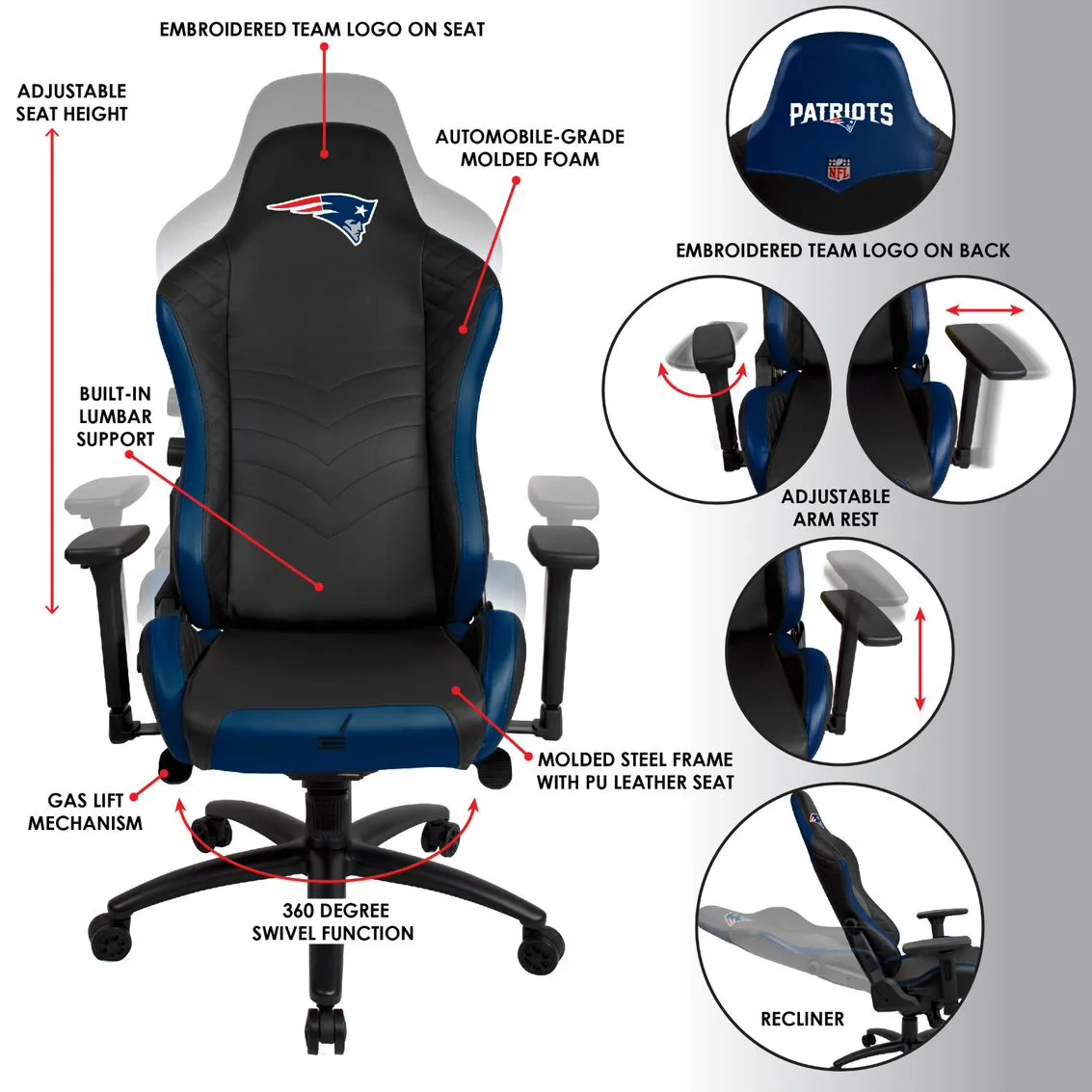 New England Patriots Pro Series Gaming Chair