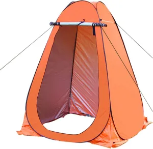 New Pop Up Privacy Shelters Tent Instant Portable Outdoor Shower Tent,Camp Toilet,Changing Room,Rain Shelter for Camping Beach,Outdoor Foldable Changing Room Privacy Shelter (Orange,59*59*74.8")